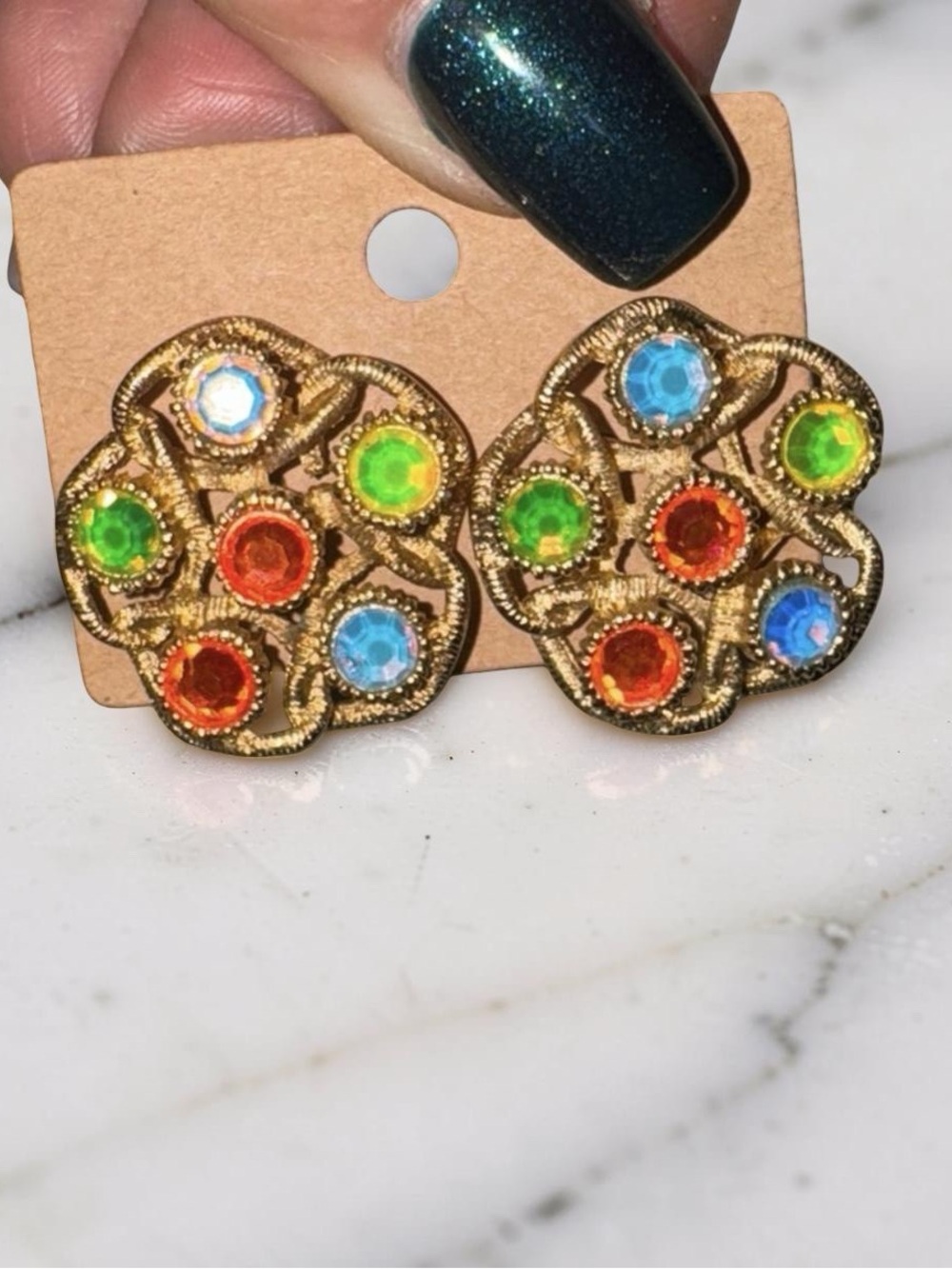 Vintage Sarah Coventry Moon-lite Earrings - Picture 2 of 3